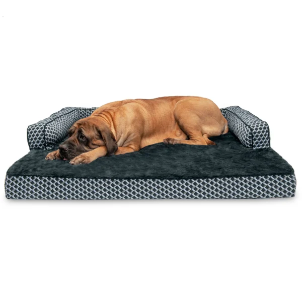 Sofa Dog Bed - Plush & Diamond Decor Comfy Couch - Image 14