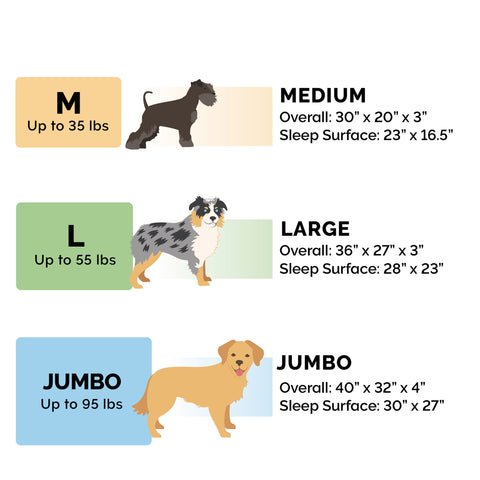 Size Chart - FurHaven Plush Faux Fur & Diamond Print Nest-top Sofa Bed