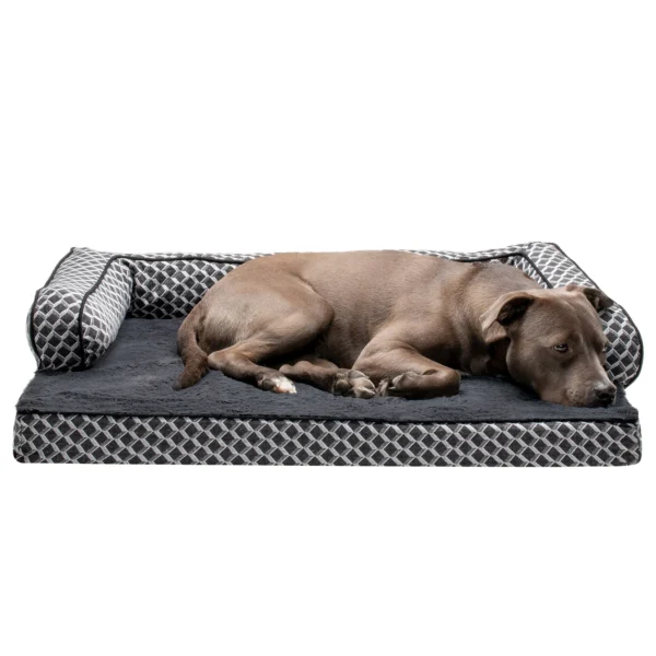 Sofa Dog Bed - Plush & Diamond Decor Comfy Couch - Image 6