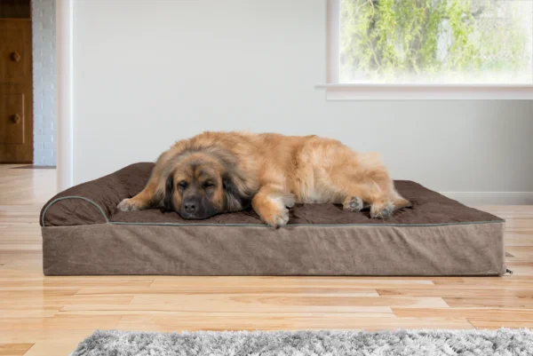 Goliath Chaise Lounge Dog Bed - Quilted Faux Fur & Velvet - Image 15