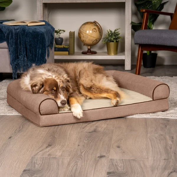 Sofa Dog Bed - Faux Fleece & Chenille - Image 3