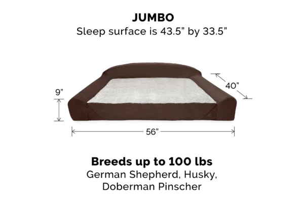 Sofa Dog Bed - Faux Fur & Backed Suede Orthopedic Luxury Edition - Image 8