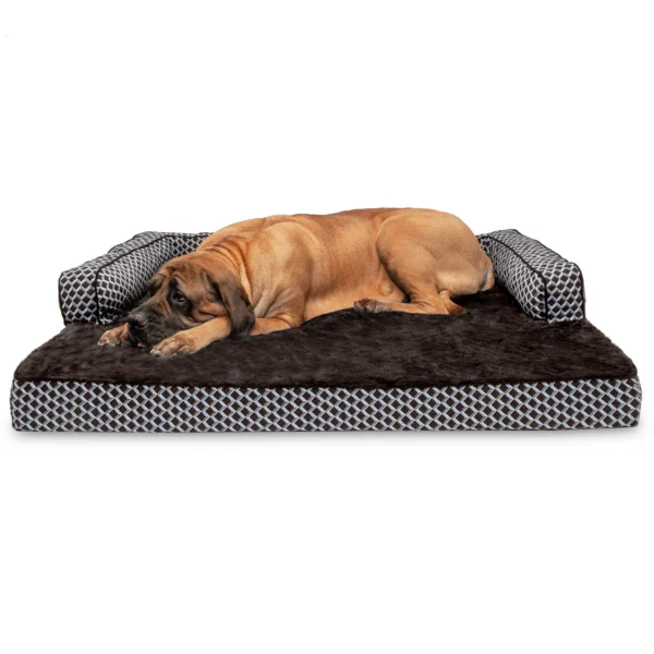 Sofa Dog Bed - Plush & Diamond Decor Comfy Couch - Image 12